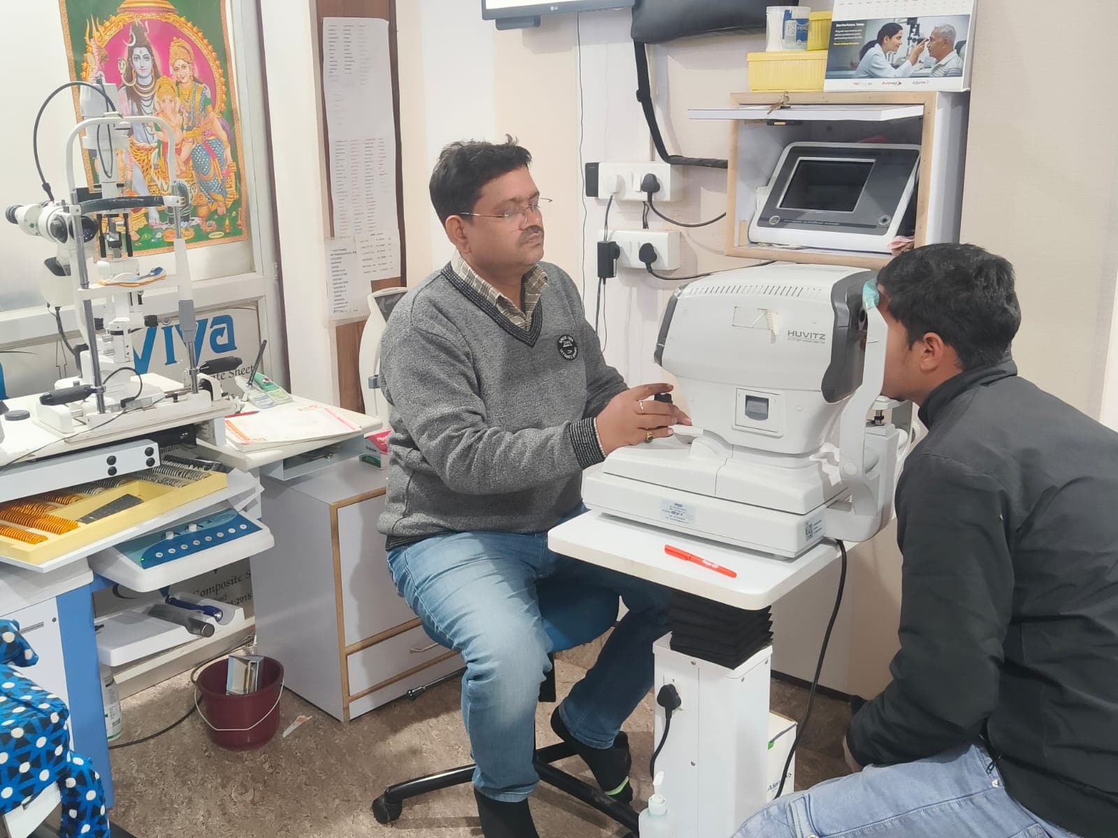 Eye examination at Pitambari Devi Eye Care